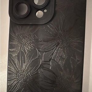 iPhone 15 promax Elegant Black Floral Phone Case never used